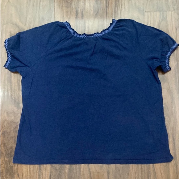 Catherines Blue Puff Sleeve Blouse Boho Style Peasant Top - Picture 7 of 7